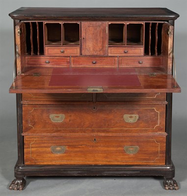 Lot 1332 - Anglo-Indian Brass-Inlaid Hardwood and Ebony...