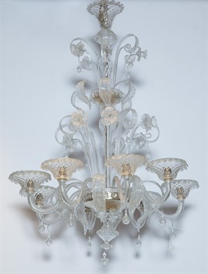 Lot 1407 - Murano Glass Eight-Light Chandelier Height 45...