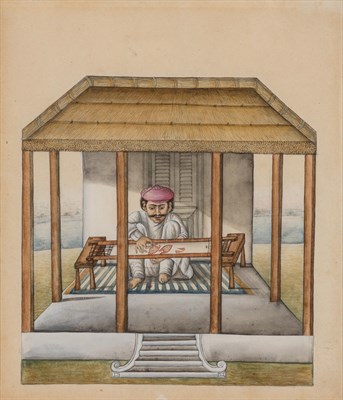 Lot 1111 - Indian School 19th Century (i) Figure in white...