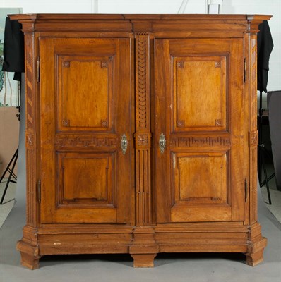 Lot 1313 - Dutch Neoclassical Fruitwood Armoire Height 6...