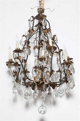 Lot 1404 - Louis XV Style Tôle-Peinte and Glass Ten-Light...