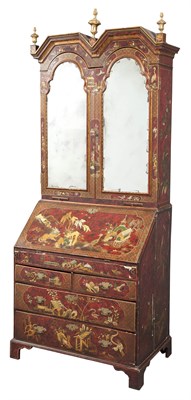 Lot 1172 - Queen Anne Style Red-Japanned and Parcel-Gilt...