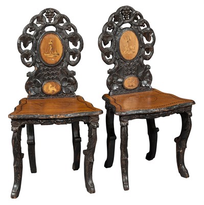 Lot 1121 - Pair of Black Forest Brown-Painted and...