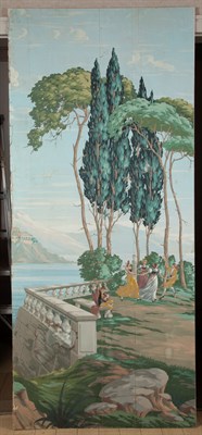 Lot 1361 - Set of Four Wallpaper Panels Each decorated...