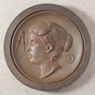 Lot 1447 - French Terracotta Wall Plaque of a Woman with...