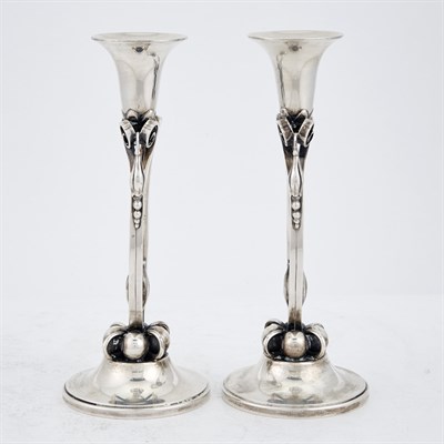 Lot 1246 - Pair of Durham Sterling Silver Flower-Form...