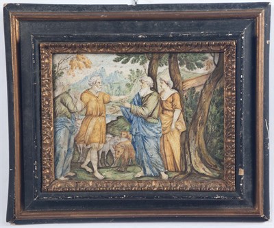 Lot 1342 - Italian Maiolica Istoriato Rectangular Plaque...