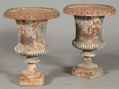 Lot 1496 - Pair of Neoclassical Style Cast-Iron Garden...