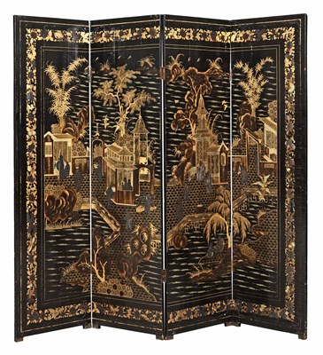 Lot 218 - Chinese Export Brown and Black Lacquer and...