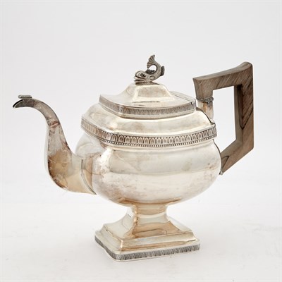 Lot 1226 - American Coin Silver Wood-Handled Teapot with...