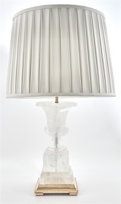 Lot 1485 - Pair of Rock Crystal Campana-Form Table Lamps...