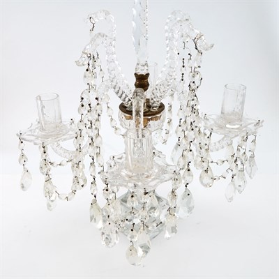 Lot 1310 - Pair of George III Style Cut and Beaded Glass...