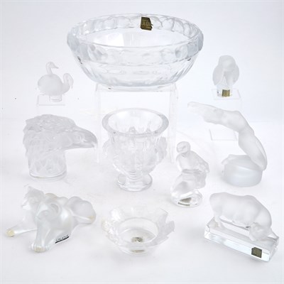 Lot 1456 - Group of Lalique Molded Colorless Glass...