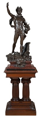 Lot 1474 - French Patinated Bronze Figure of Apollo Cast...