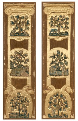 Lot 311 - Two Elizabethan Needlework Fragmentary Panels...