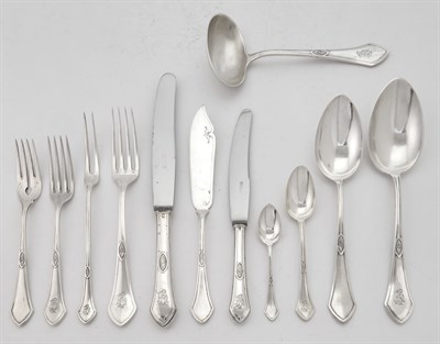 Lot 1270 - Assembled Continental Silver Flatware Service...