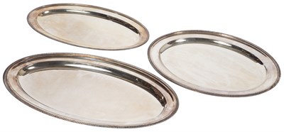 Lot 169 - Three Georgian Style Silver Plated Platters...