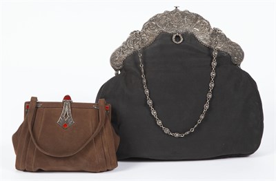 Lot 234 - Gorham Sterling Silver Mounted Evening Bag...