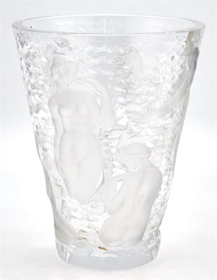 Lot 1457 - Lalique Molded Glass Nymphs Vase Modern In...