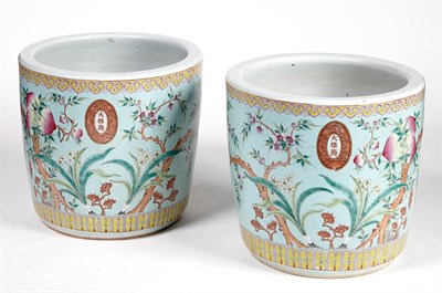 Lot 1183 - Pair of Chinese Glazed Ceramic Peach Decorated...