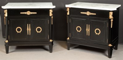 Lot 1157 - Pair of Empire Style Bronze Mounted Black...