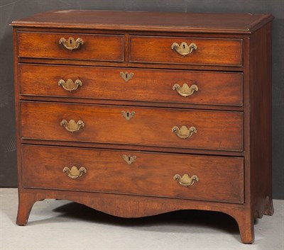 Lot 1201 - George III Mahogany Five Drawer Chest Height...