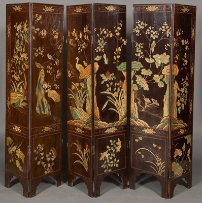 Lot 1135 - Chinese Brown and Polychrome Coromandel...