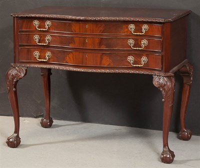 Lot 1307 - Chippendale Style Mahogany Serpentine Silver...