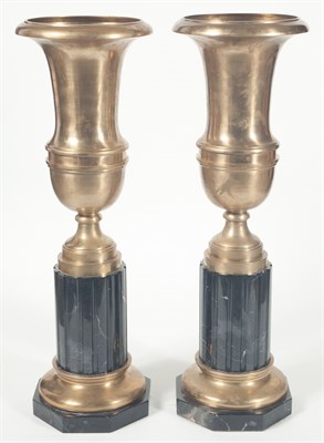 Lot 1126 - Pair of Neoclassical Style Brass and Black...