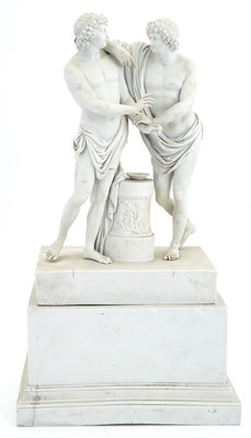 Lot 1158 - Meissen Parian Group of Two Classical Men in...
