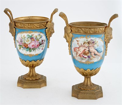 Lot 1166 - Pair of Gilt-Metal Mounted Sèvres Style...