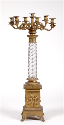 Lot 1398 - Empire Style Metal and Molded Glass Column and...