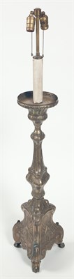 Lot 1318 - Brass Pricket Stick Now mounted as a two-light...