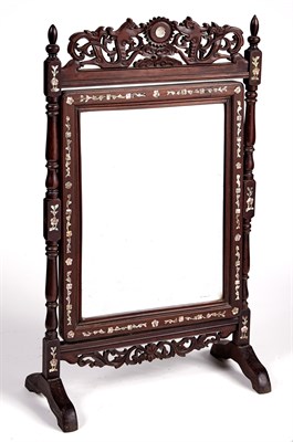 Lot 1184 - Chinese Mother-of-Pearl Inlaid Hardwood Swivel...