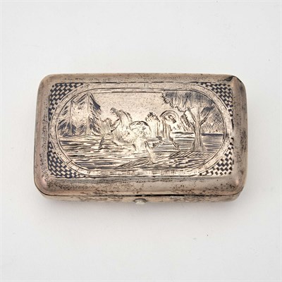 Lot 284 - Russian Silver and Niello Cigarette Case...