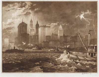 Lot 90 - Martin Lewis (1881-1962) PASSING STORM...