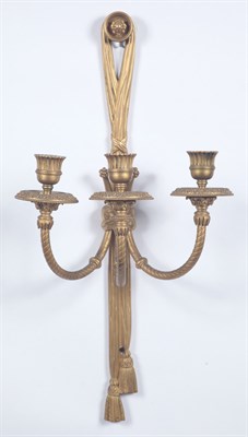 Lot 1412 - Pair of Louis XVI Style Gilt-Metal Three-Light...