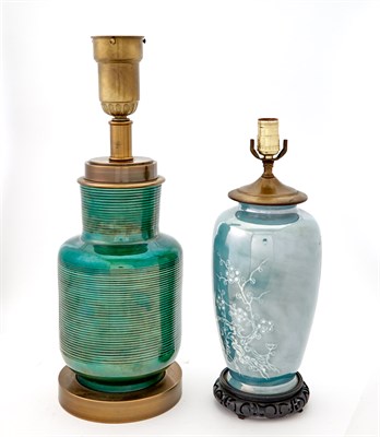 Lot 1131 - Group of Four Green and Blue-Green Glazed...