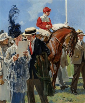 Lot 93 - Francois Flameng French, 1856-1923 Aux Courses...