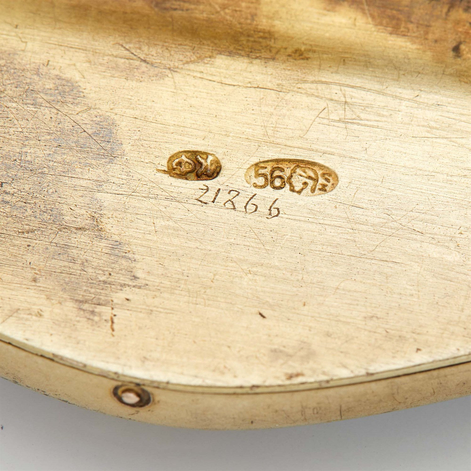 Lot 177 - Fabergé Jeweled Two-Color Gold and Guilloché...
