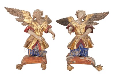 Lot 391 - Pair of Continental Polychrome-Decorated and...