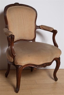 Lot 270 - Louis XV Walnut Armchair Height 36 inches,...