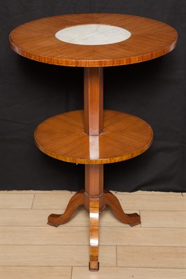 Lot 283 - Directoire Style Tulipwood and Marble-Inset...