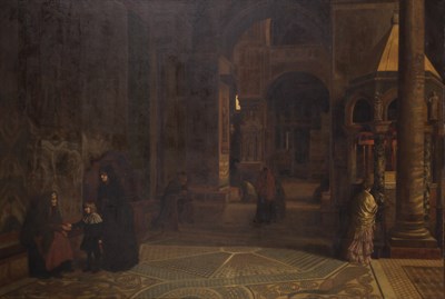 Lot 85 - Luigi Mion Italian, 1843-1920 Figures in an...