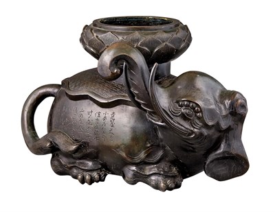 Lot 184 - Pair of Large Chinese Bronze Elephants...