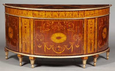 Lot 386 - Pair of George III Style Mahogany, Satinwood...