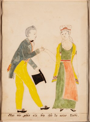 Lot 1 - American School 19th Century A Courtship...