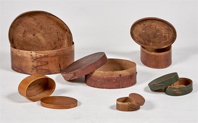 Lot 201 - Three Graduated Bentwood Oval Boxes Length of...