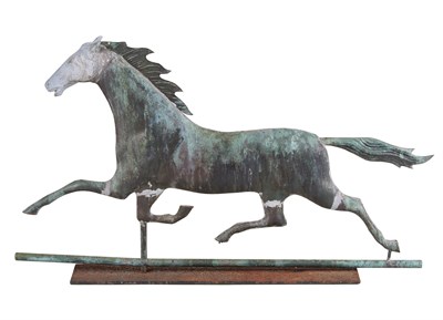 Lot 247 - Copper and Zinc Running Horse Weathervane On...