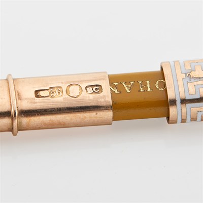Lot 160 - Fabergé Gold and Champlevé Enamel Pencil...